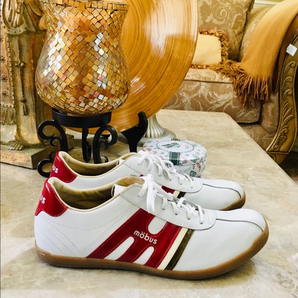 Mobus Shoes Mobus Of Germany 265 White Stripe Red Sneakers Poshmark